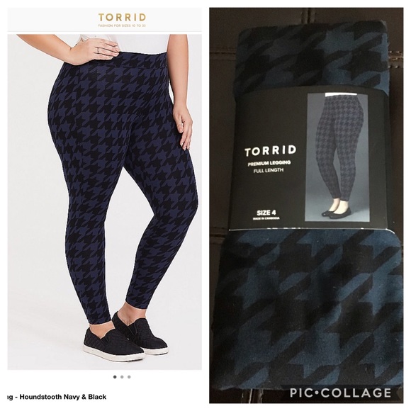 Black and Blue Houndstooth Leggings
